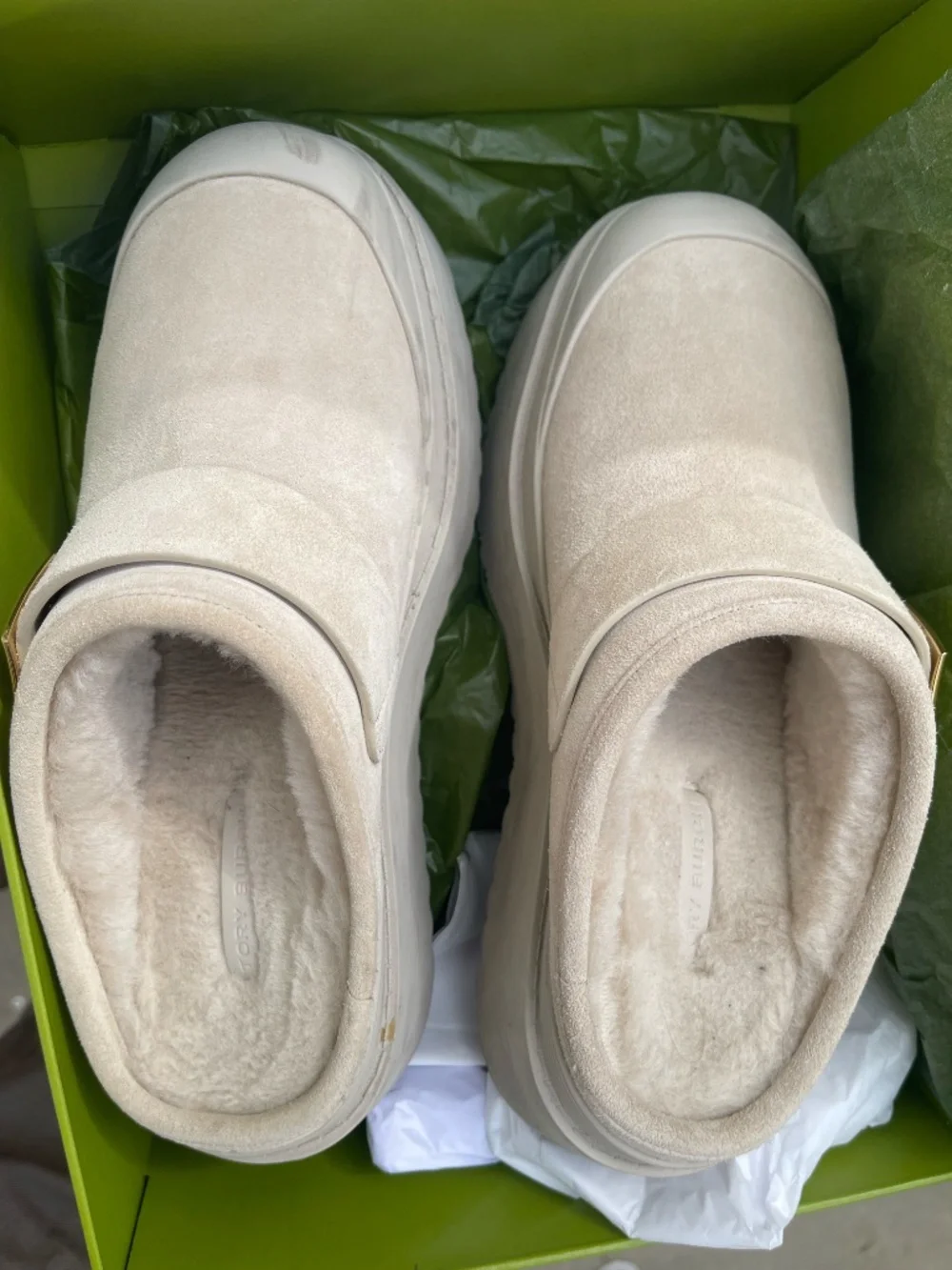 TORY BURCH MELLOW SHEARLING PLATFORM MULE